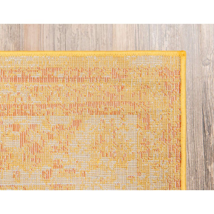 Mistana™ Brandt Performance Yellow/Orange Rug & Reviews Wayfair